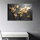 Mappa del mondo moderna con motivi geometrici dorati quadro