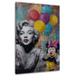 Marilyn e topolina con palloncini colorati Street Art quadro