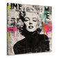 Marilyn Pop Art in bianco nero con colori vivaci quadro