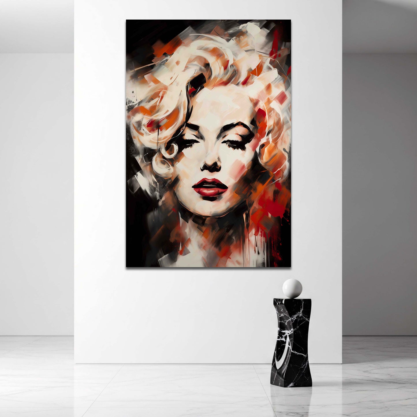 Marilyn ritratto astratto moderno arte rosso quadro