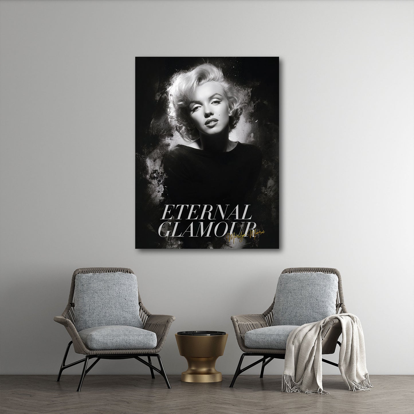 Marilyn ritratto bianco e nero eleganza icona quadro