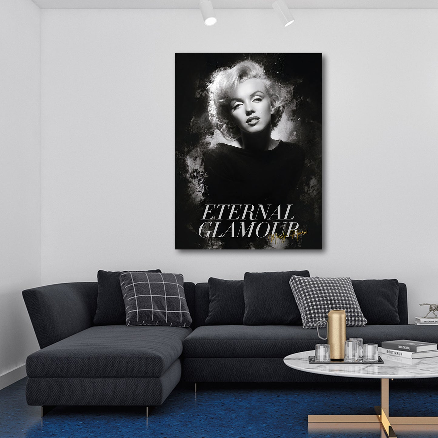 Marilyn ritratto bianco e nero eleganza icona quadro