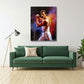 Mercury cantante rock con microfono e luci intense quadro