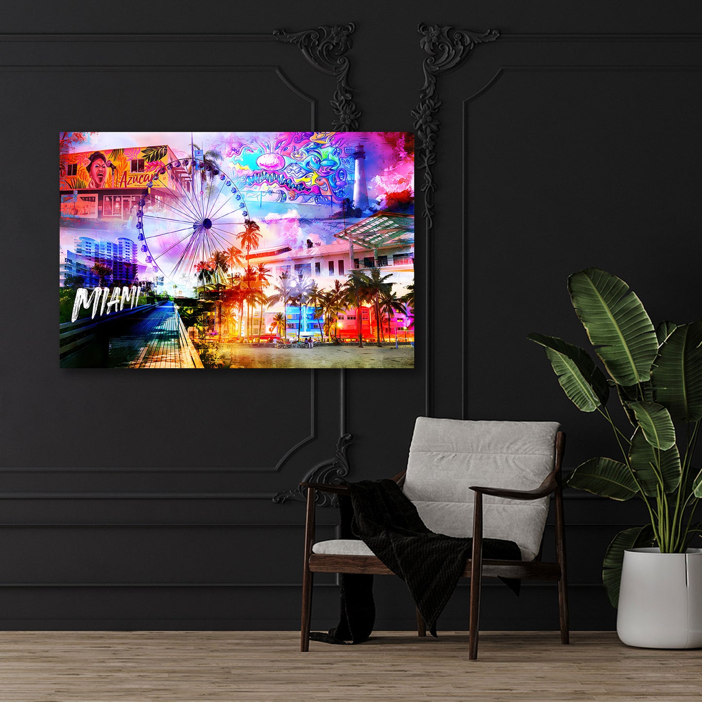 Miami pop art skyline quadro