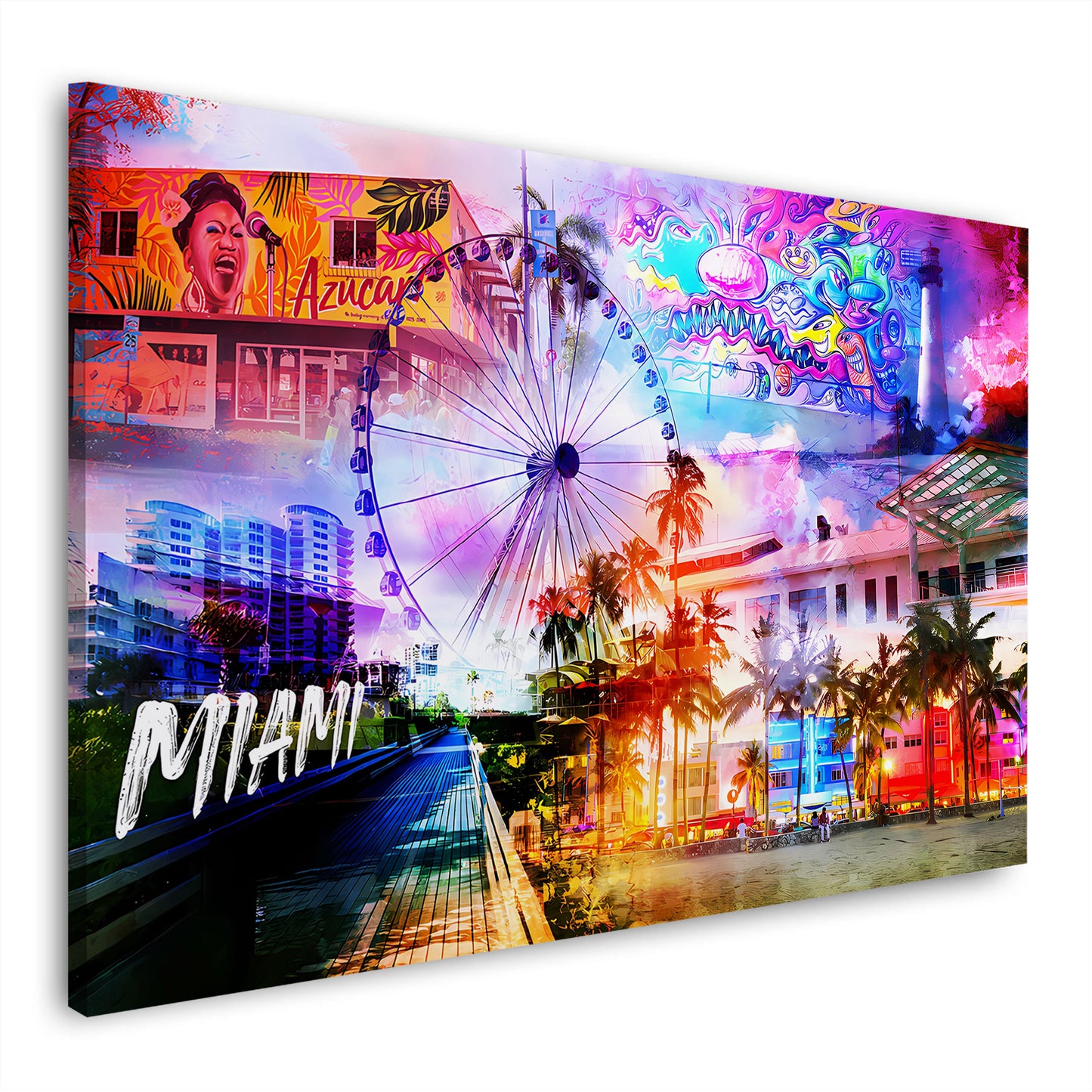Miami pop art skyline quadro