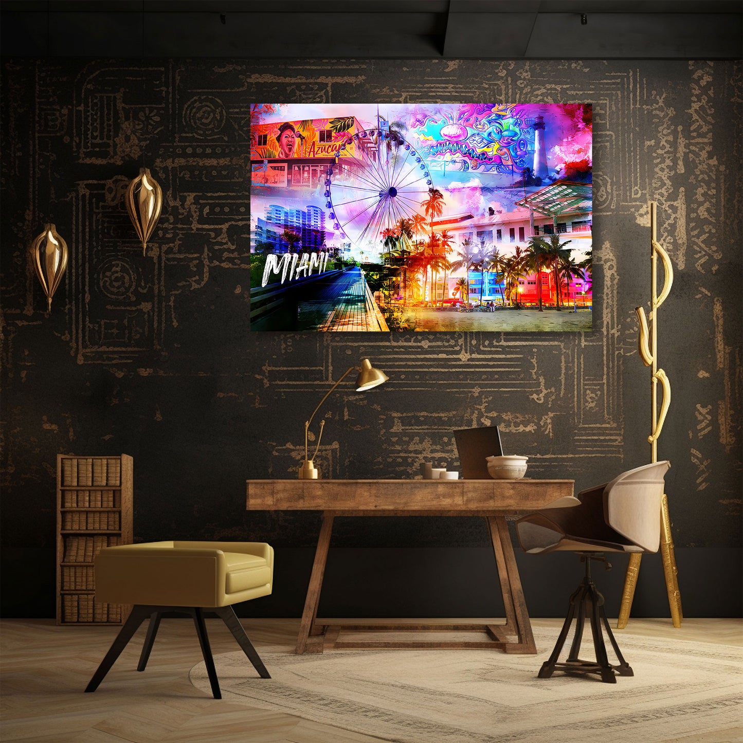 Miami pop art skyline quadro