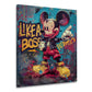 Topo sicuro di sé con scritta Like a Boss Street Art quadro