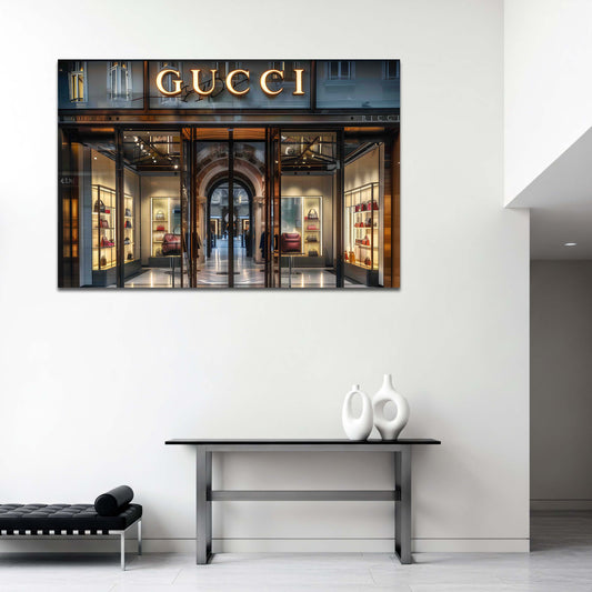 Moda boutique di lusso per vetrina di borse quadro
