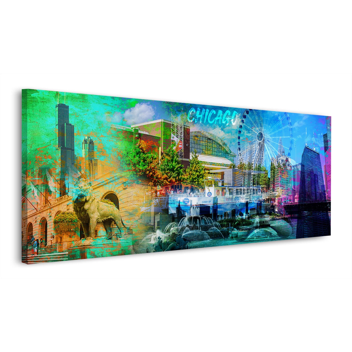 Monumenti pop art colorati Chicago USA ruota panoramica quadro