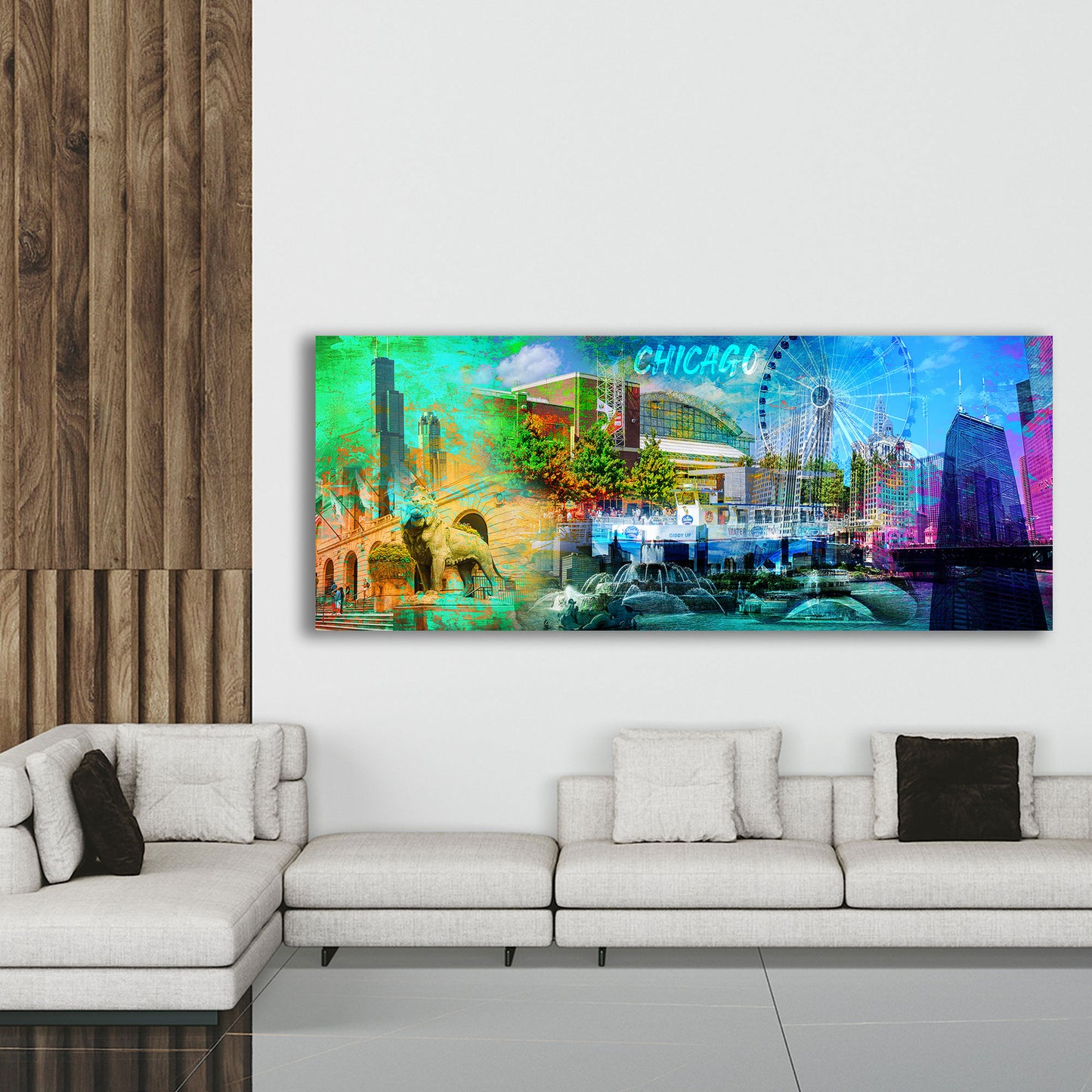 Monumenti pop art colorati Chicago USA ruota panoramica quadro