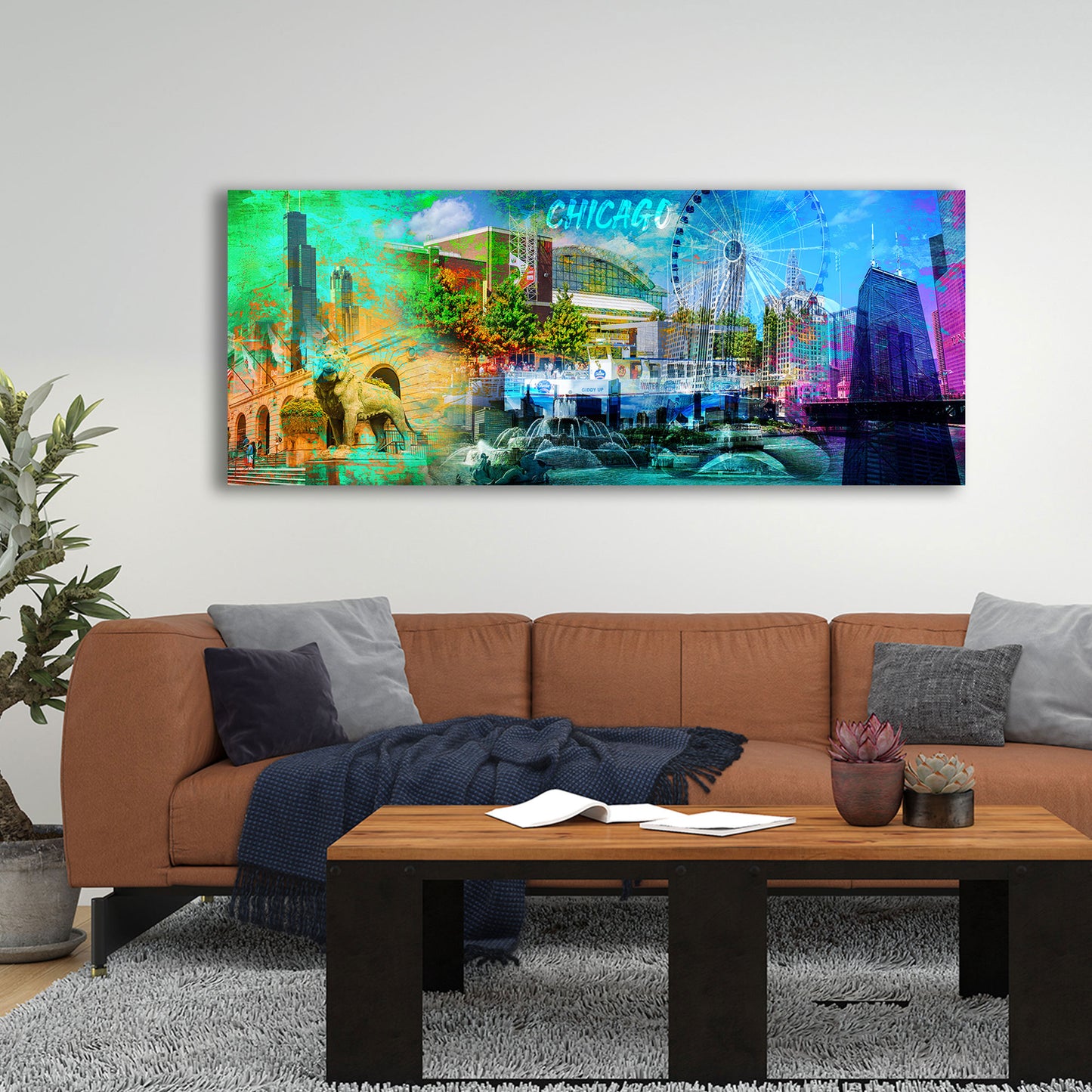 Monumenti pop art colorati Chicago USA ruota panoramica quadro
