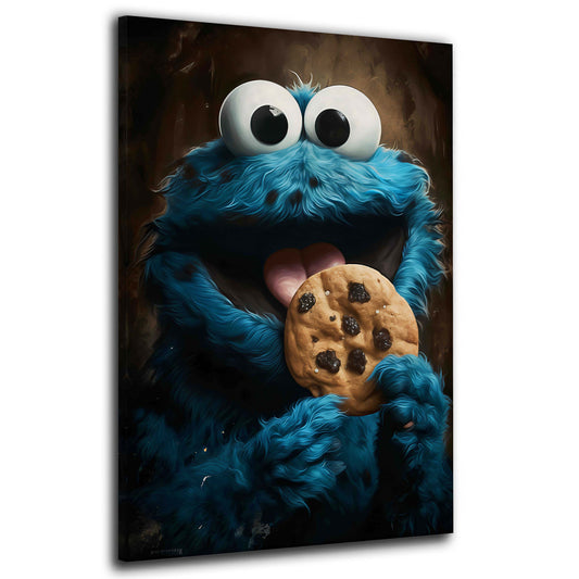 Mostro blu biscotto stampa artistica arte fumetto quadro