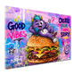 Mostro su Hamburger Pop Art Graffiti Good Vibes moderno quadro