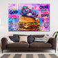 Mostro su Hamburger Pop Art Graffiti Good Vibes moderno quadro