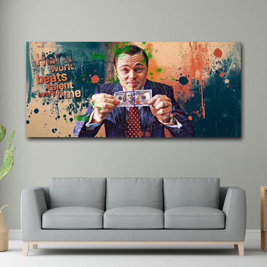 Motivazione denaro leonardo frase street art quadro