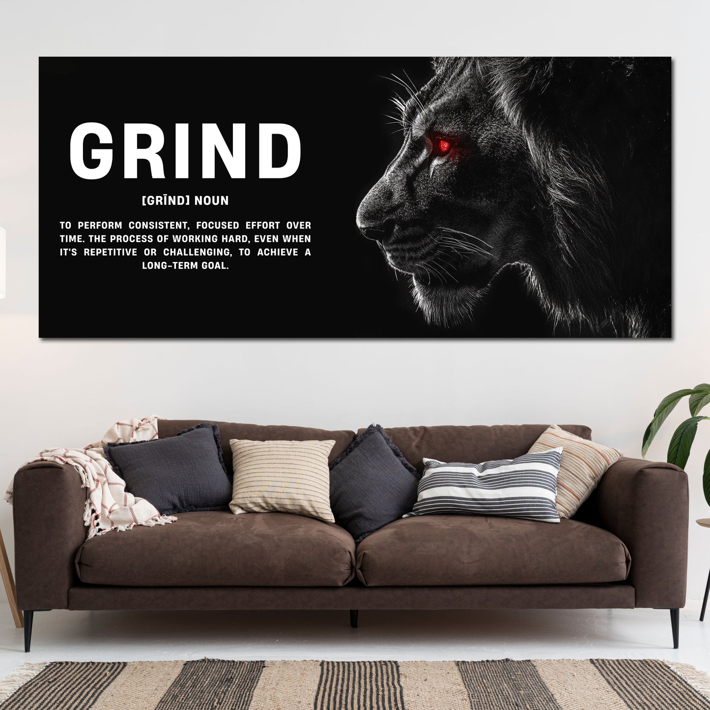 Motivazione leone forza costanza grind quadro