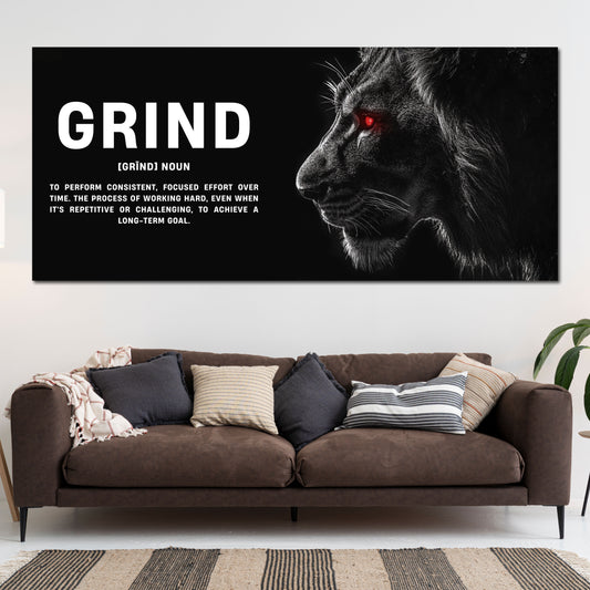 Motivazione leone forza costanza grind quadro