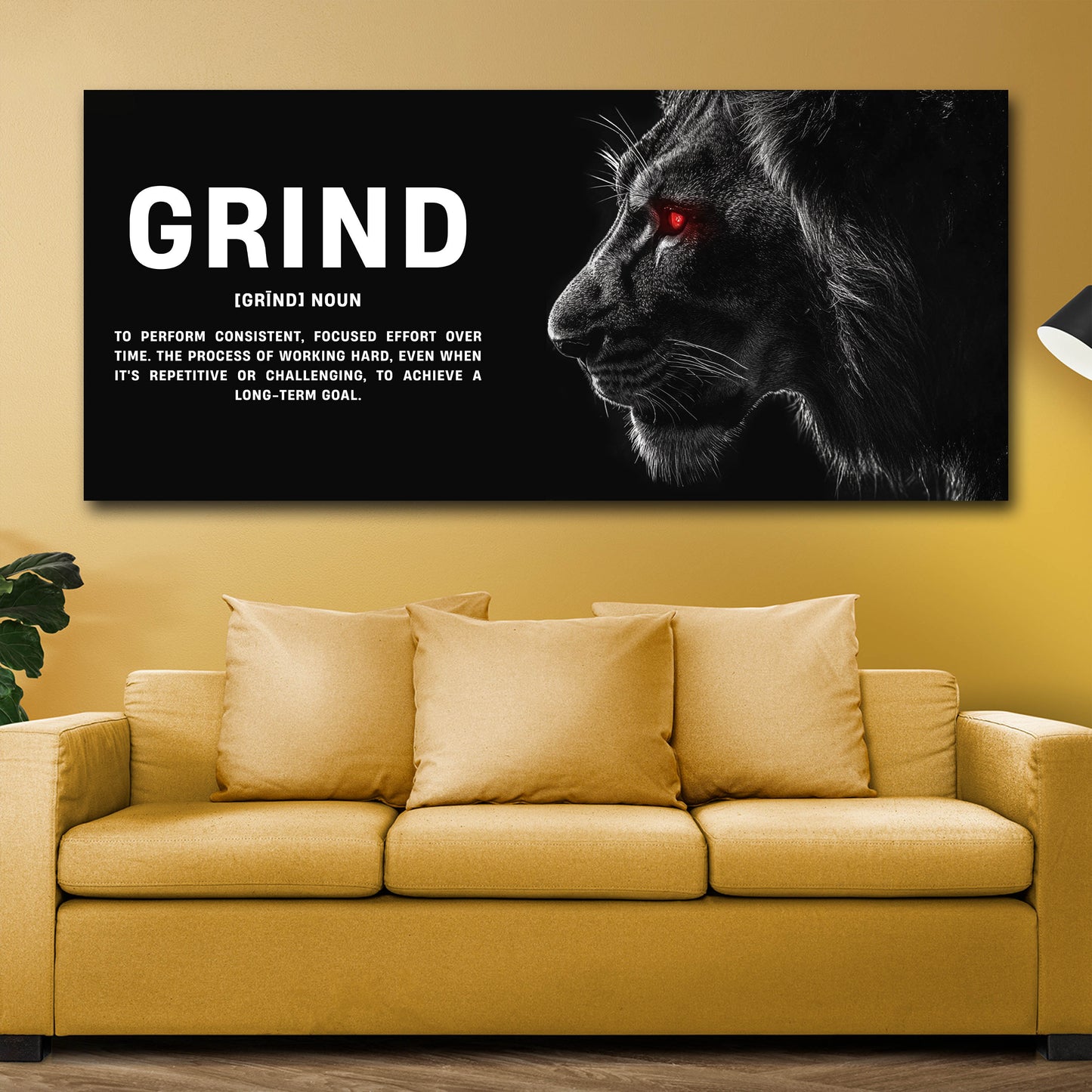 Motivazione leone forza costanza grind quadro