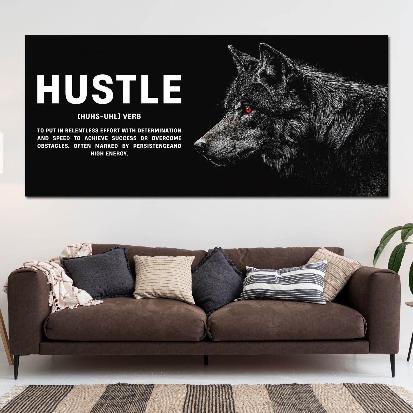 Motivazione lupo forza successo hustle quadro