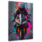 Moto Ducati frontale schizzi di colore rosa street art quadro
