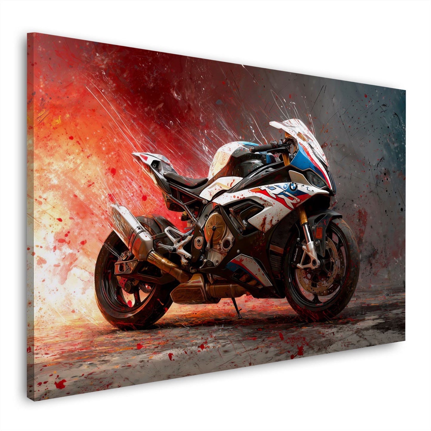 Moto sportiva in stile Pop Art dai colori vivaci Speed quadro