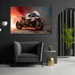 Moto sportiva in stile Pop Art dai colori vivaci Speed quadro