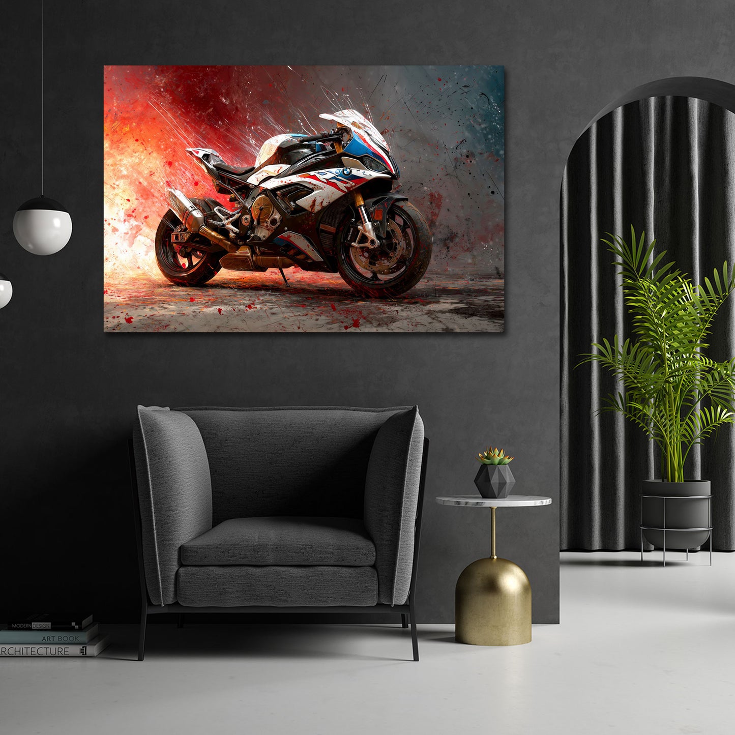 Moto sportiva in stile Pop Art dai colori vivaci Speed quadro