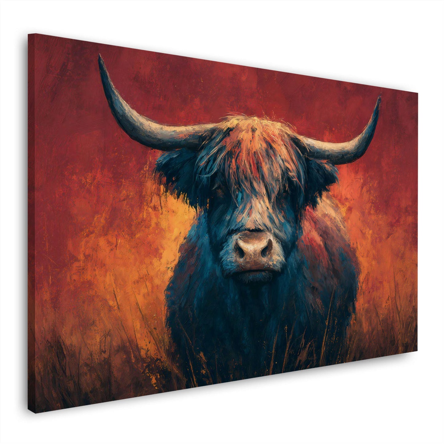 Mucca pastello espressiva in stile contemporaneo quadro