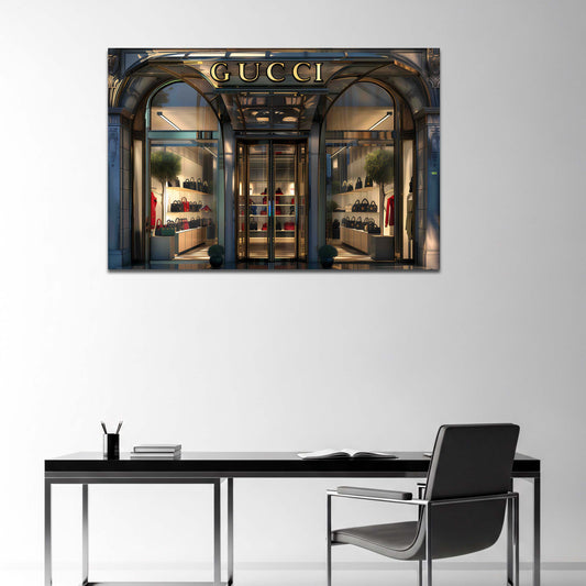 Negozio di lusso ingresso della boutique di borse quadro