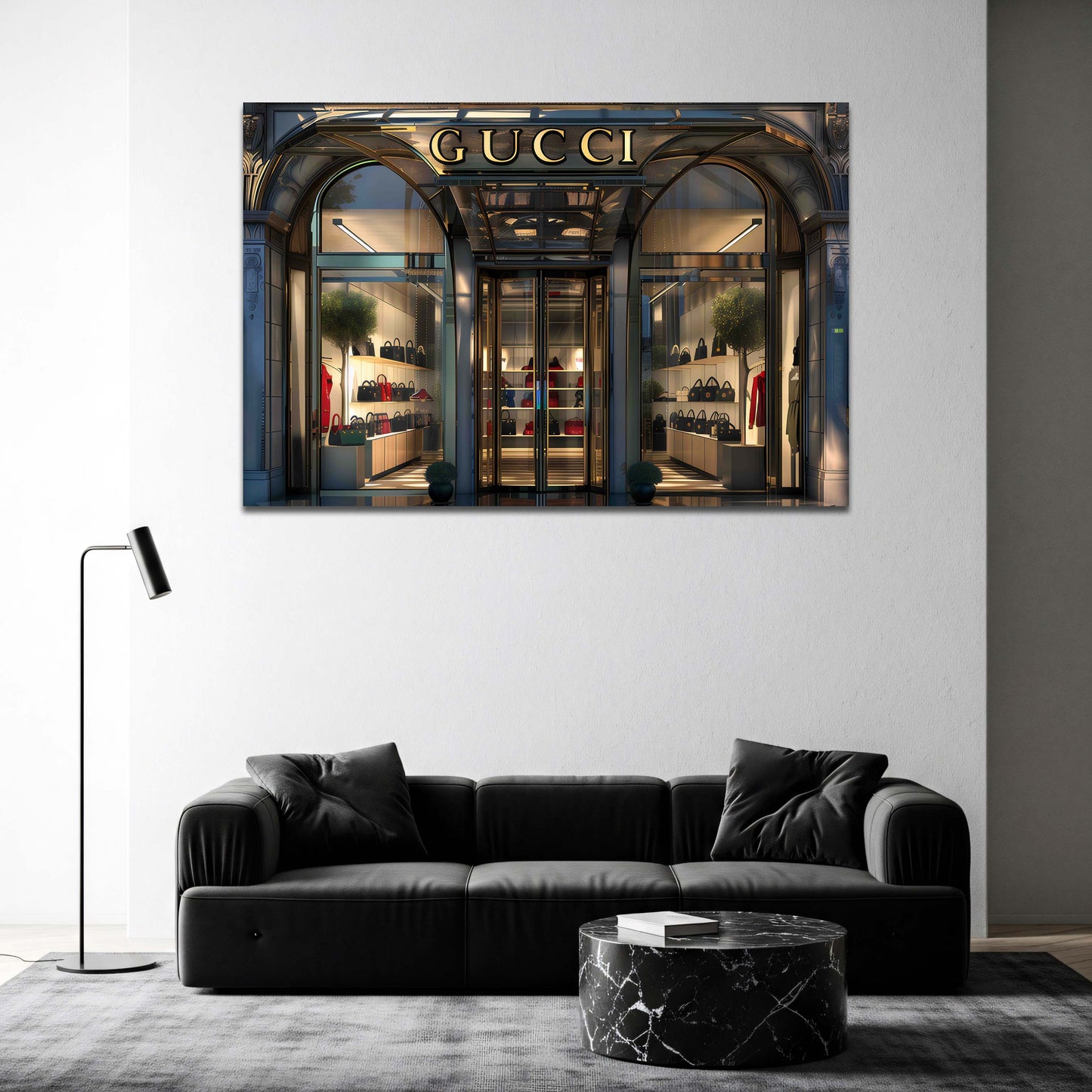 Negozio di lusso ingresso della boutique di borse quadro