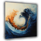 Onda astratta blu arancione energia del mare quadro