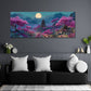 Paesaggio giapponese con fiori di ciliegio e luna quadro