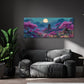 Paesaggio giapponese con fiori di ciliegio e luna quadro