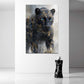 Pantera nera con accenti dorati quadro - Mockup 3