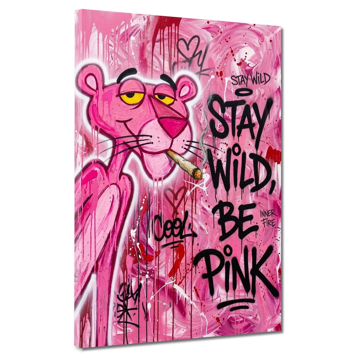 Pantera Rosa Stay Wild Pop Art Graffiti colorato quadro