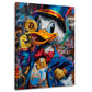 Papera con bitcoin soldi in stile pop art ricchezza quadro