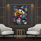 Papera con bitcoin soldi in stile pop art ricchezza quadro
