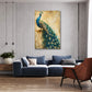 Pavone ritratto oro turchese di elegante fattura quadro