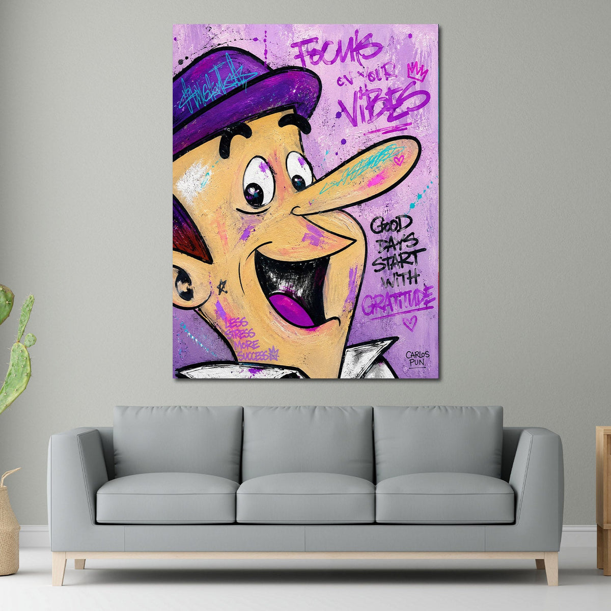Personaggio comic pop art quadro ambientato