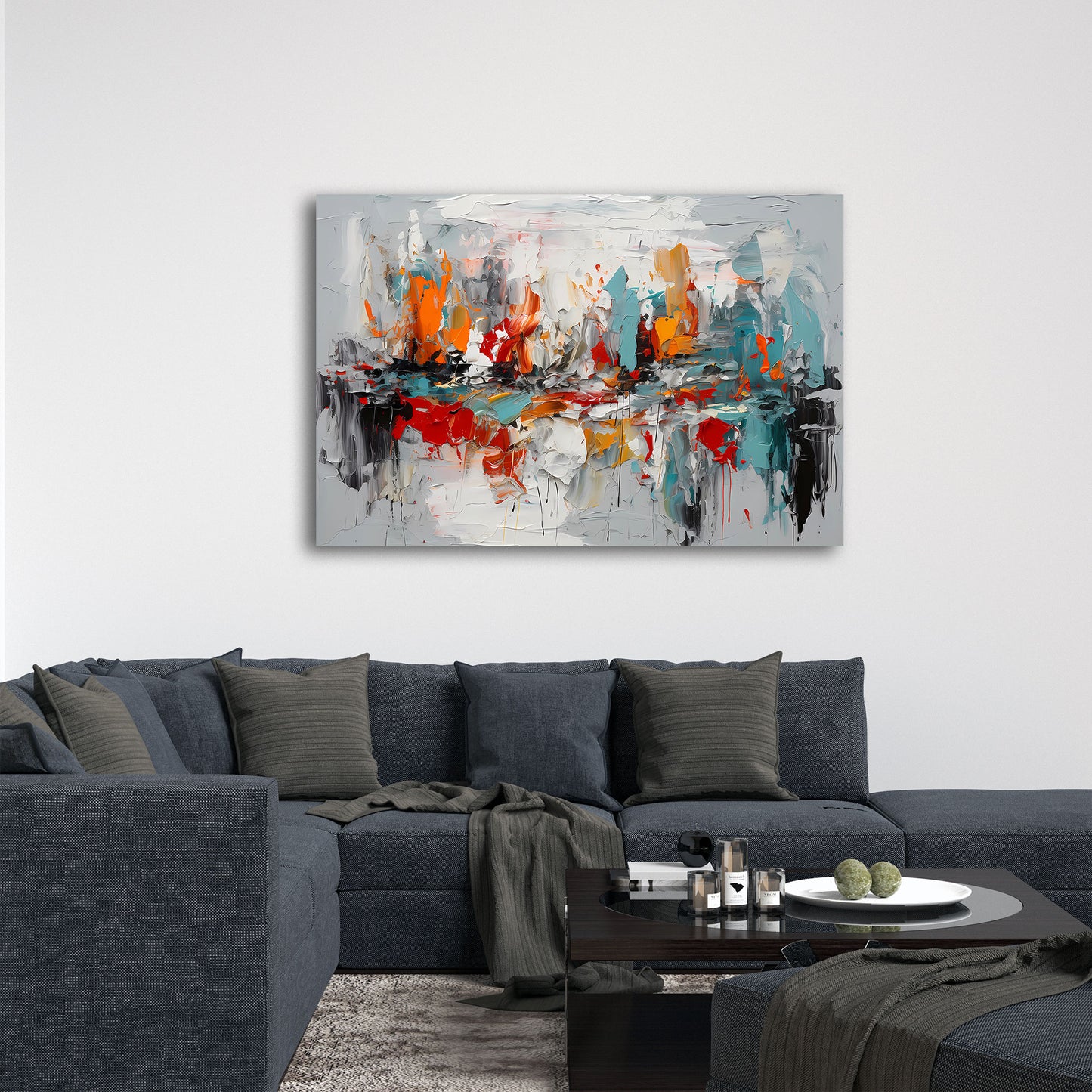 Pittura astratta con pennellate energiche e colori quadro