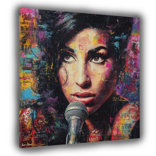 Pop Art Amy cantante icona close up emozionale quadro