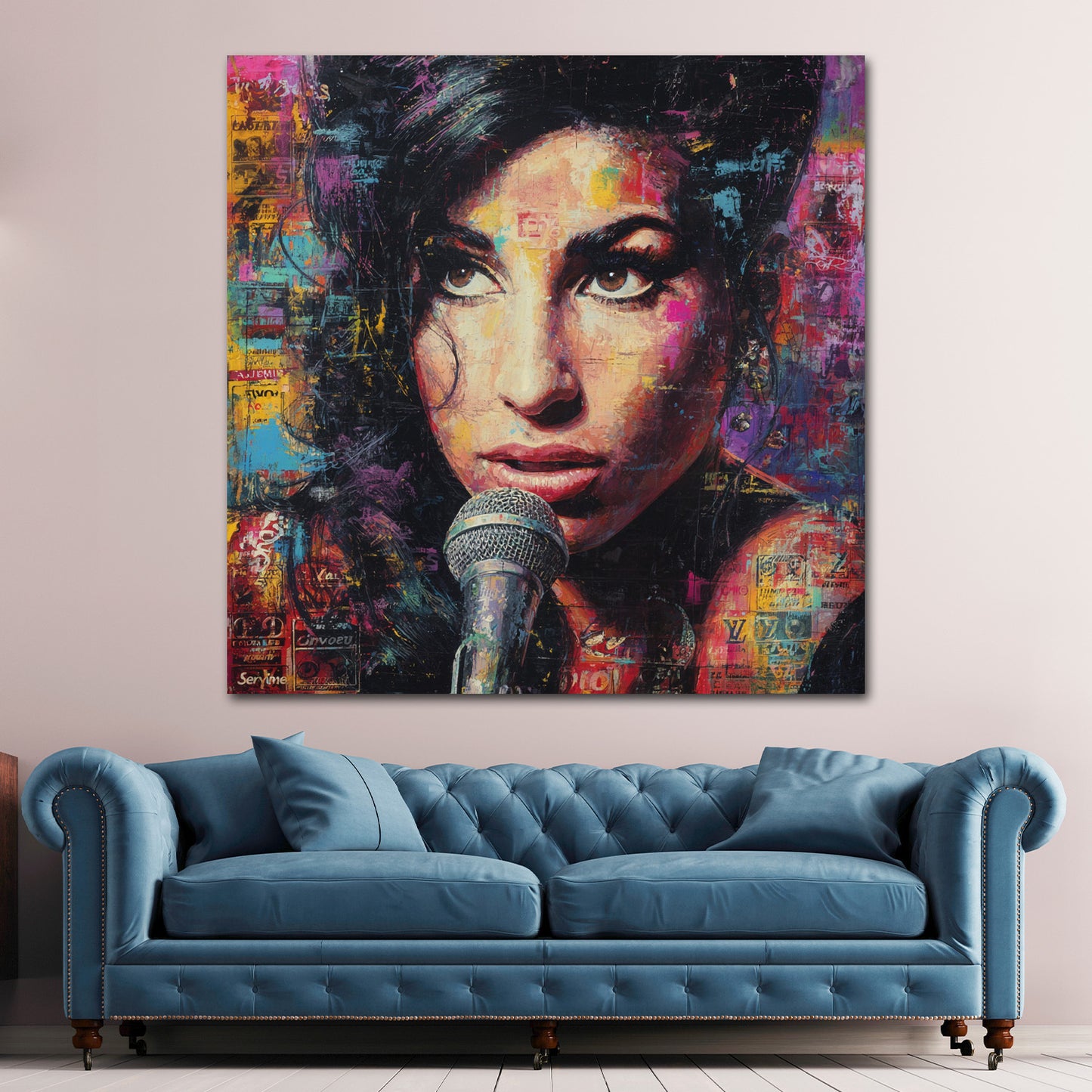 Pop Art Amy cantante icona close up emozionale quadro