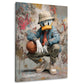 Pop art anatra con cappello basket stile street art quadro
