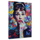 Pop Art Audrey con farfalle colorate quadro