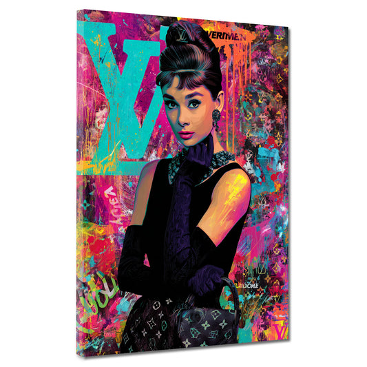 Pop Art Audrey icona fashion elegante quadro