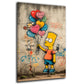 Pop Art bambino palloncini cuore colorato quadro