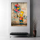 Pop Art bambino palloncini cuore colorato quadro