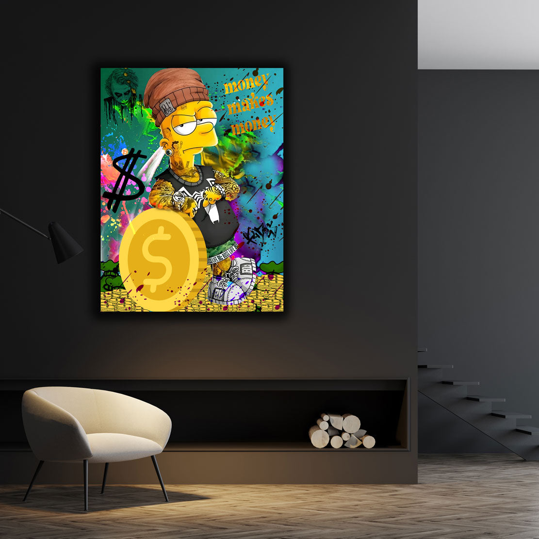 Pop Art Bart motivazione denaro successo quadro