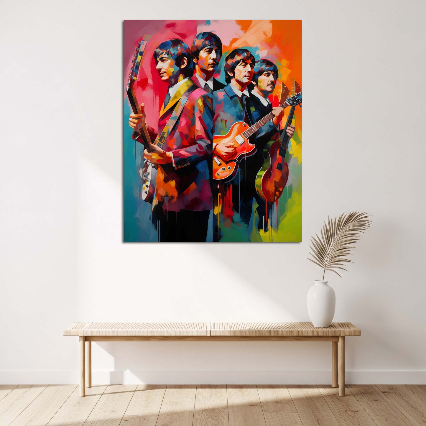 Pop Art Beatles ritratto colorato con chitarre quadro
