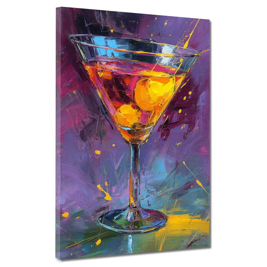 Pop Art bicchiere cocktail colori arte astratta quadro